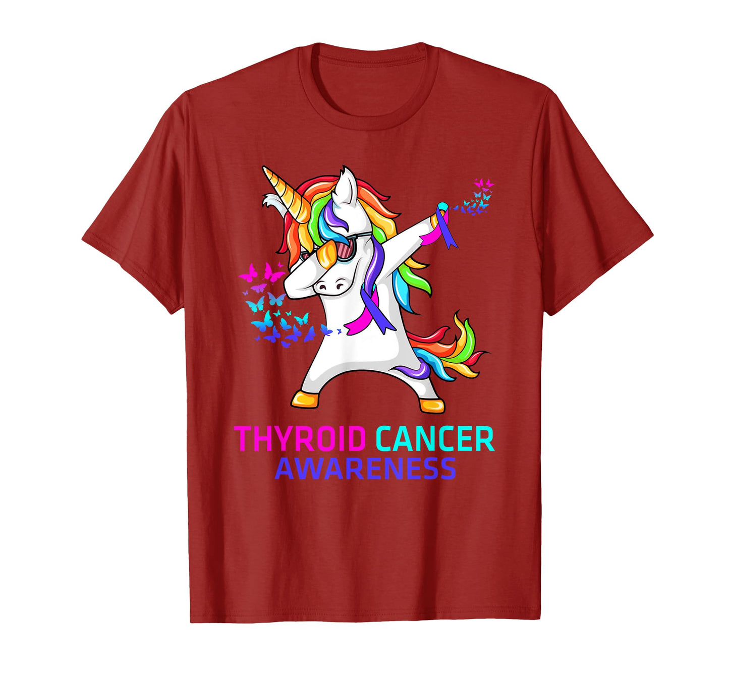 Inspirational Thyroid Cancer Awareness Unicorn T-Shirt