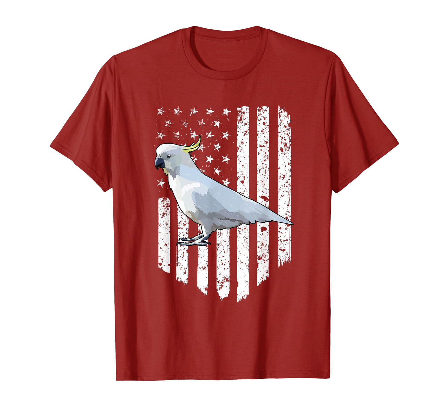 White American Flag Cockatoo Bird 4th Of July T-Shirt