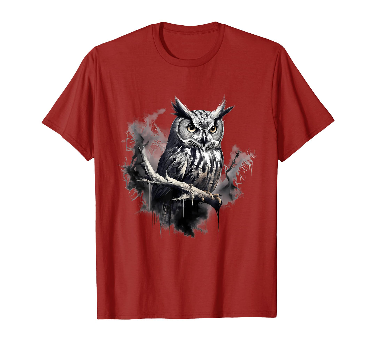 Owl Nature Landscape Animal Lovers Animal Print Artwork T-Shirt