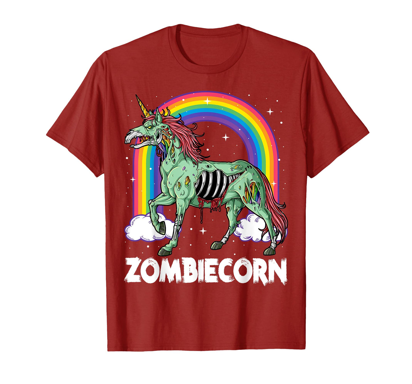 Zombiecorn Zombie Unicorn Halloween Women Girls Rainbow T-Shirt