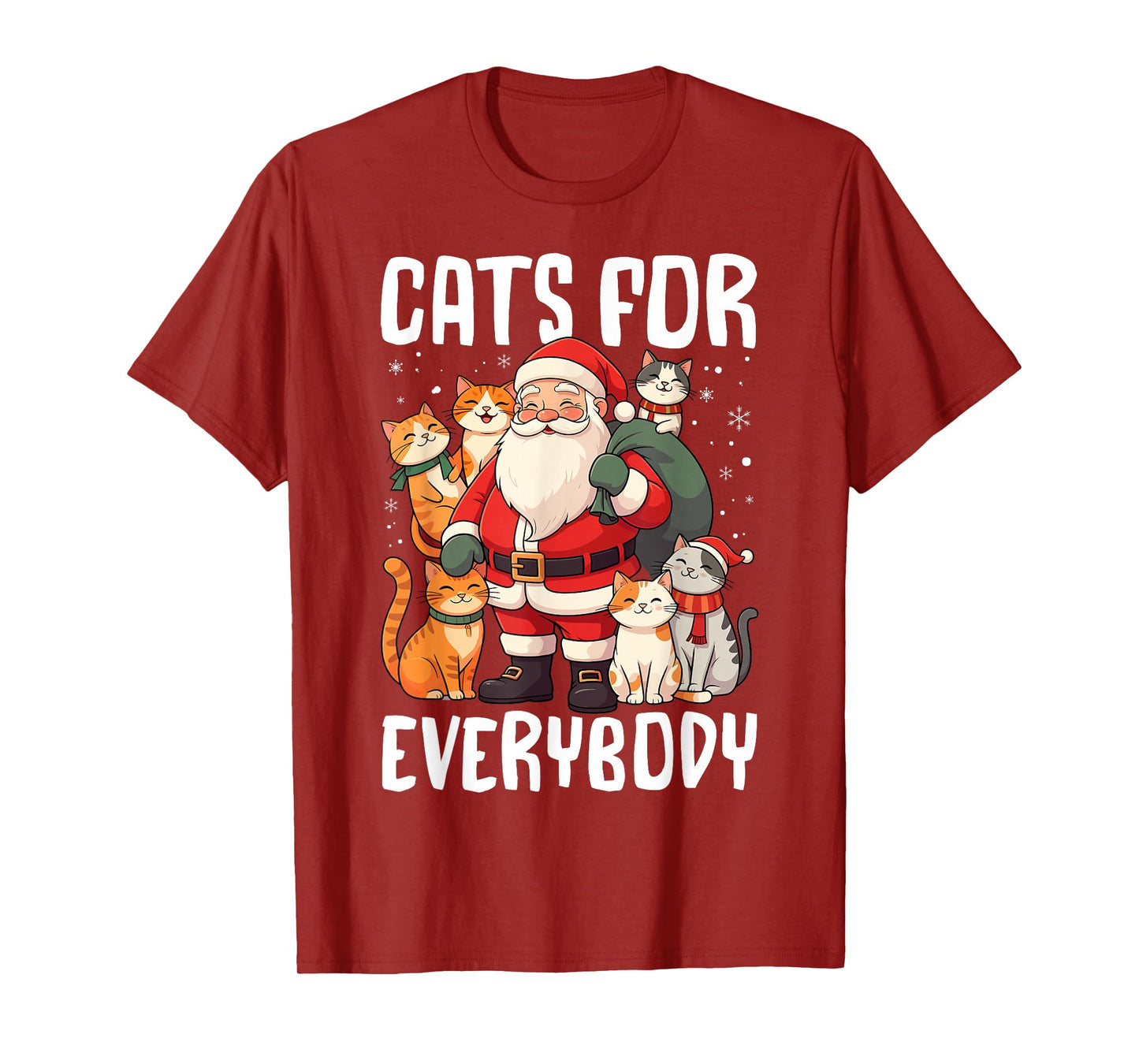 Cats For Everybody Christmas Santa with Cats T-Shirt