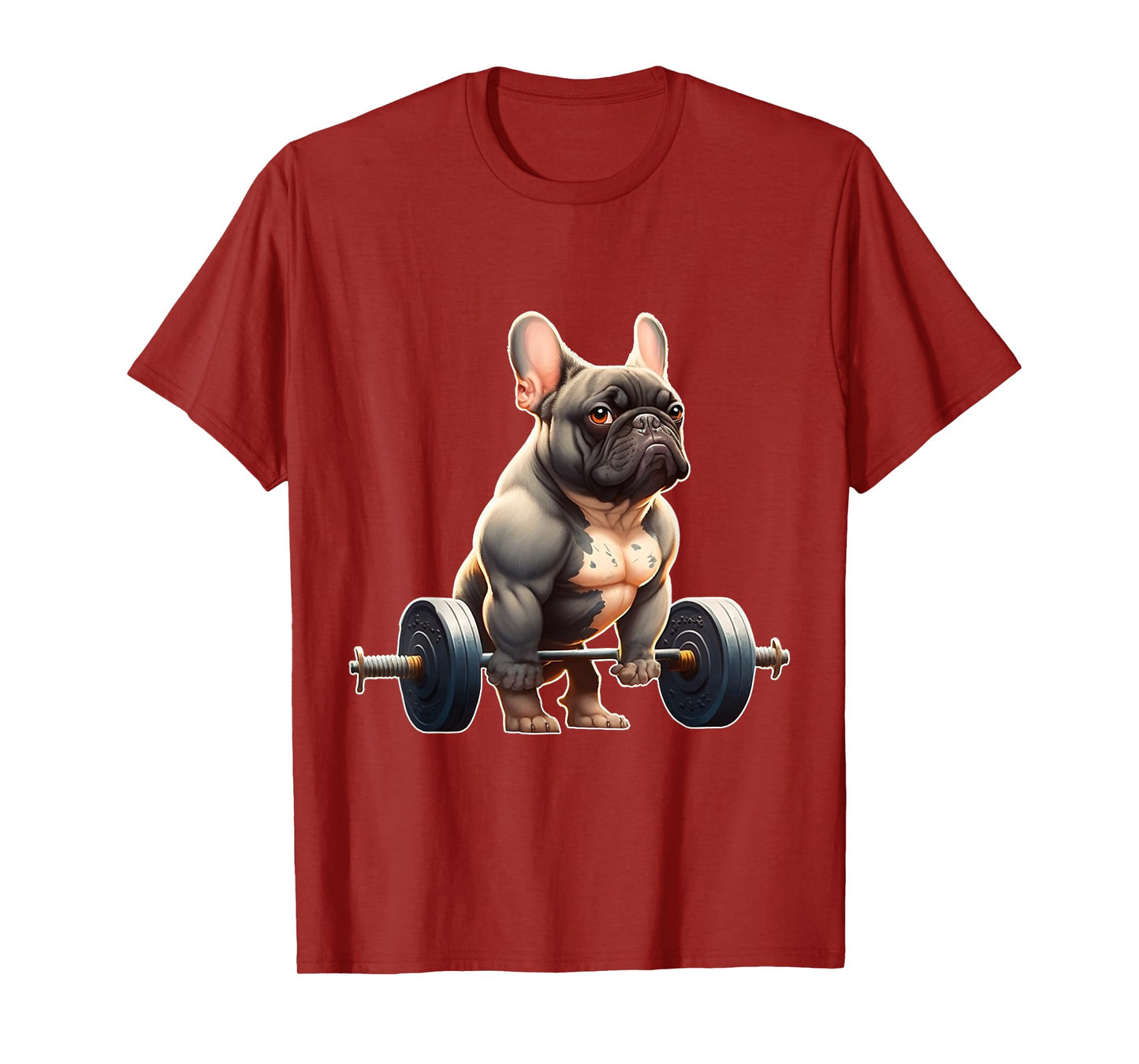 Funny French Bulldog Bodybuilding Gym Frenchie Weightlifter T-Shirt