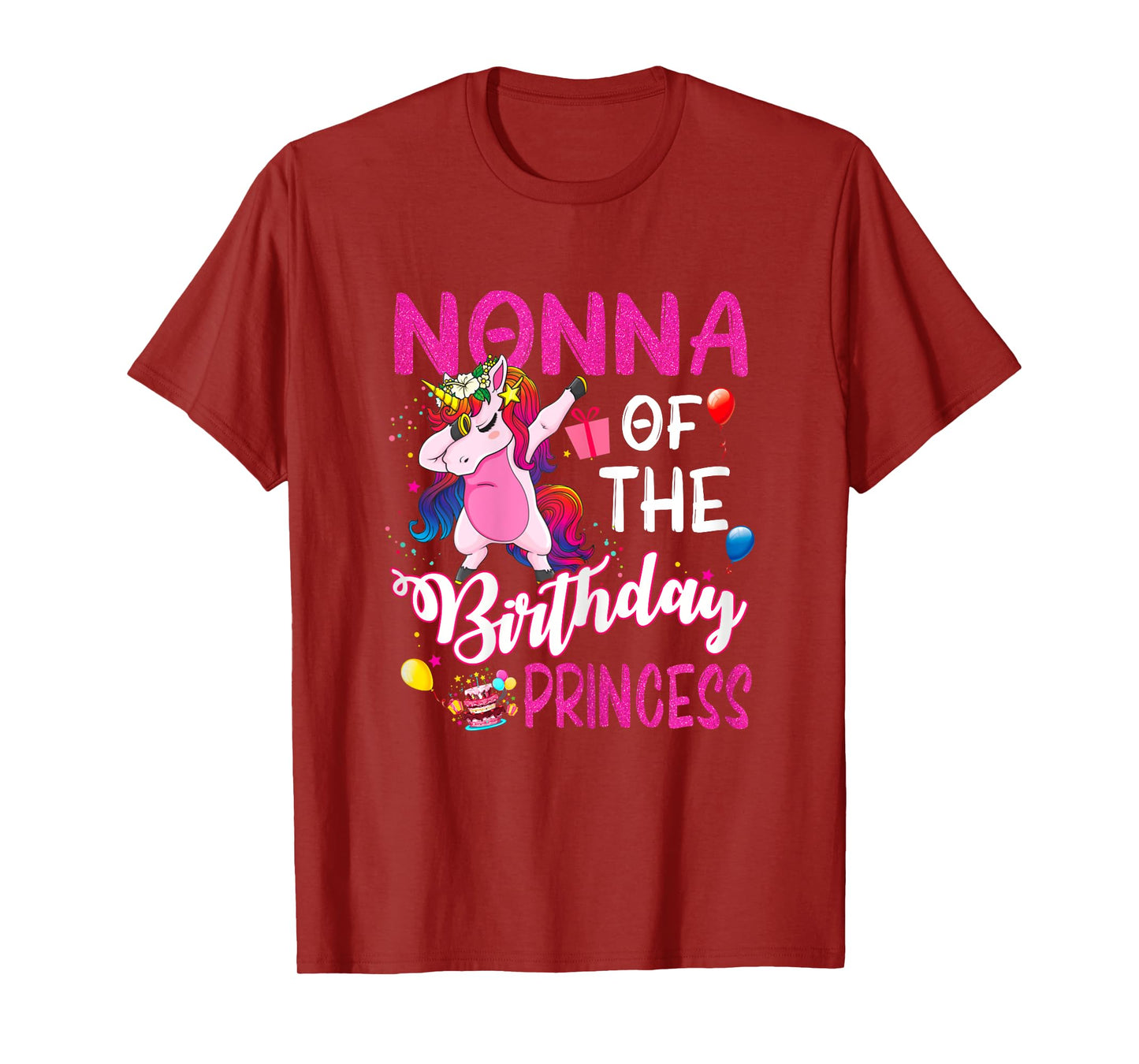 Nonna Of The Birthday Princess Unicorn Girl T-Shirt