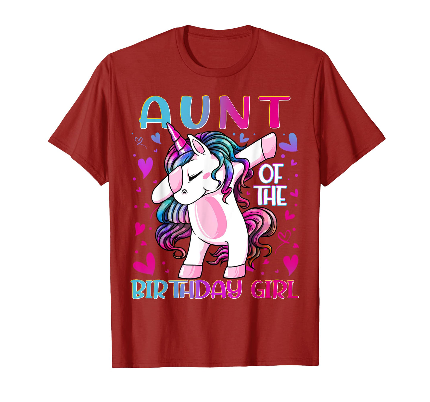 Aunt of the Birthday Girl Dabbing Unicorn Aunt Women Gifts T-Shirt