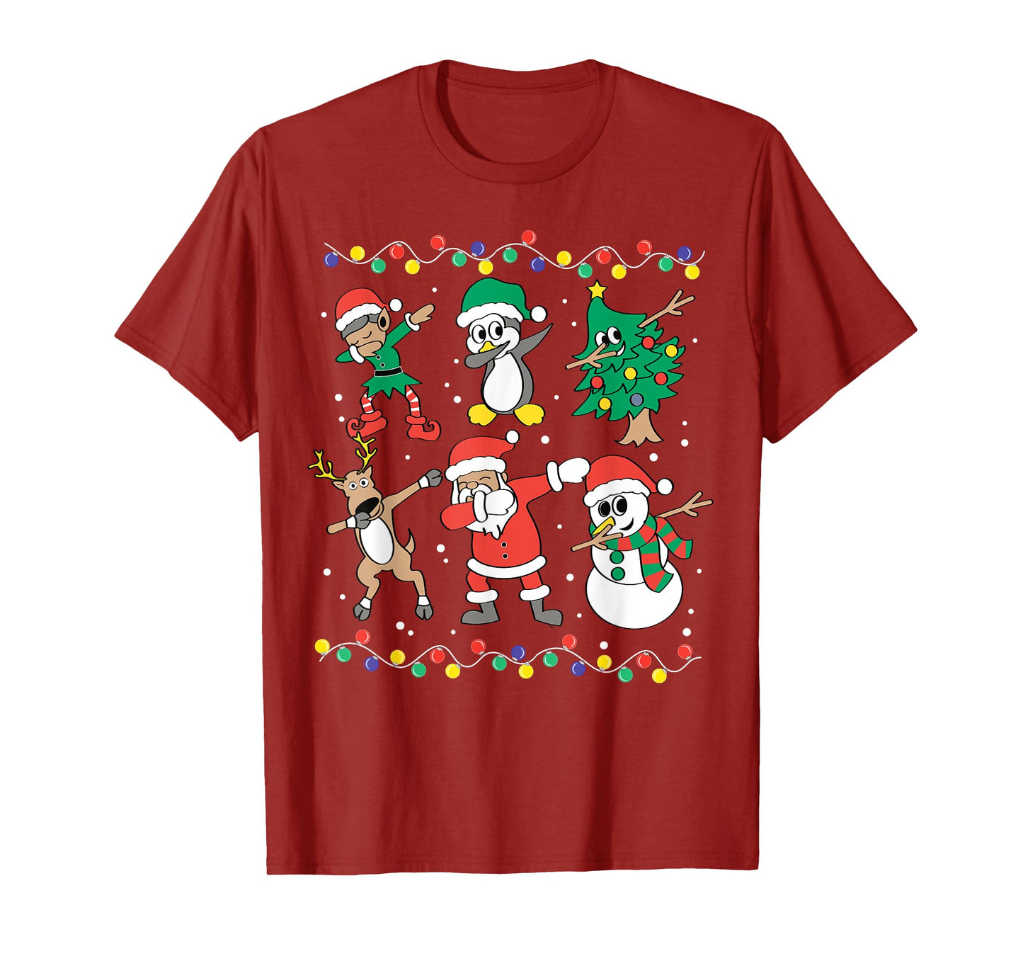 Dabbing Santa Elf Friends Funny Christmas Boy Girl Men Xmas T-Shirt