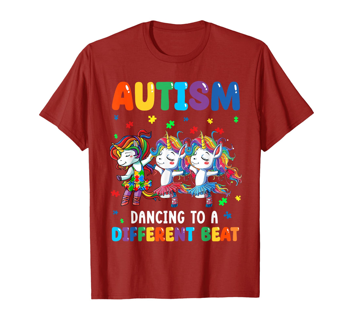 Autism Unicorn Dancing To A Different Beat Autism Awareness T-Shirt