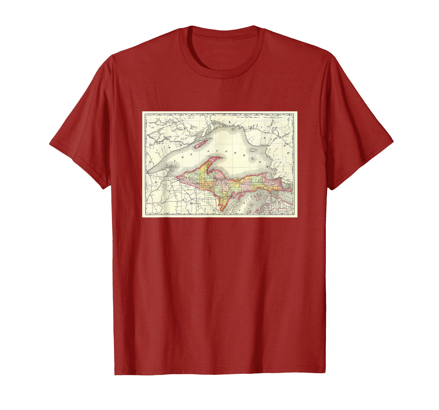 Michigan Upper Peninsula Map T-Shirt
