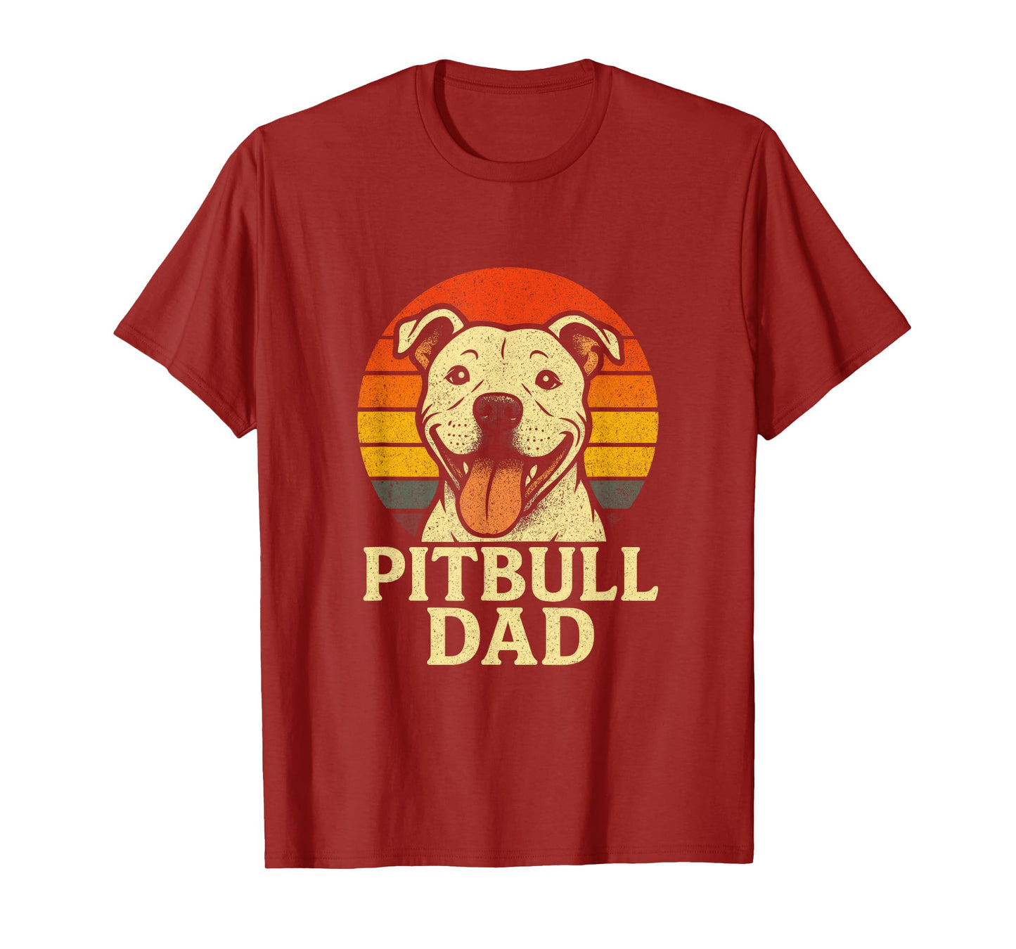 Pitbull DAD - Vintage Smiling Pitbull Lover T-Shirt