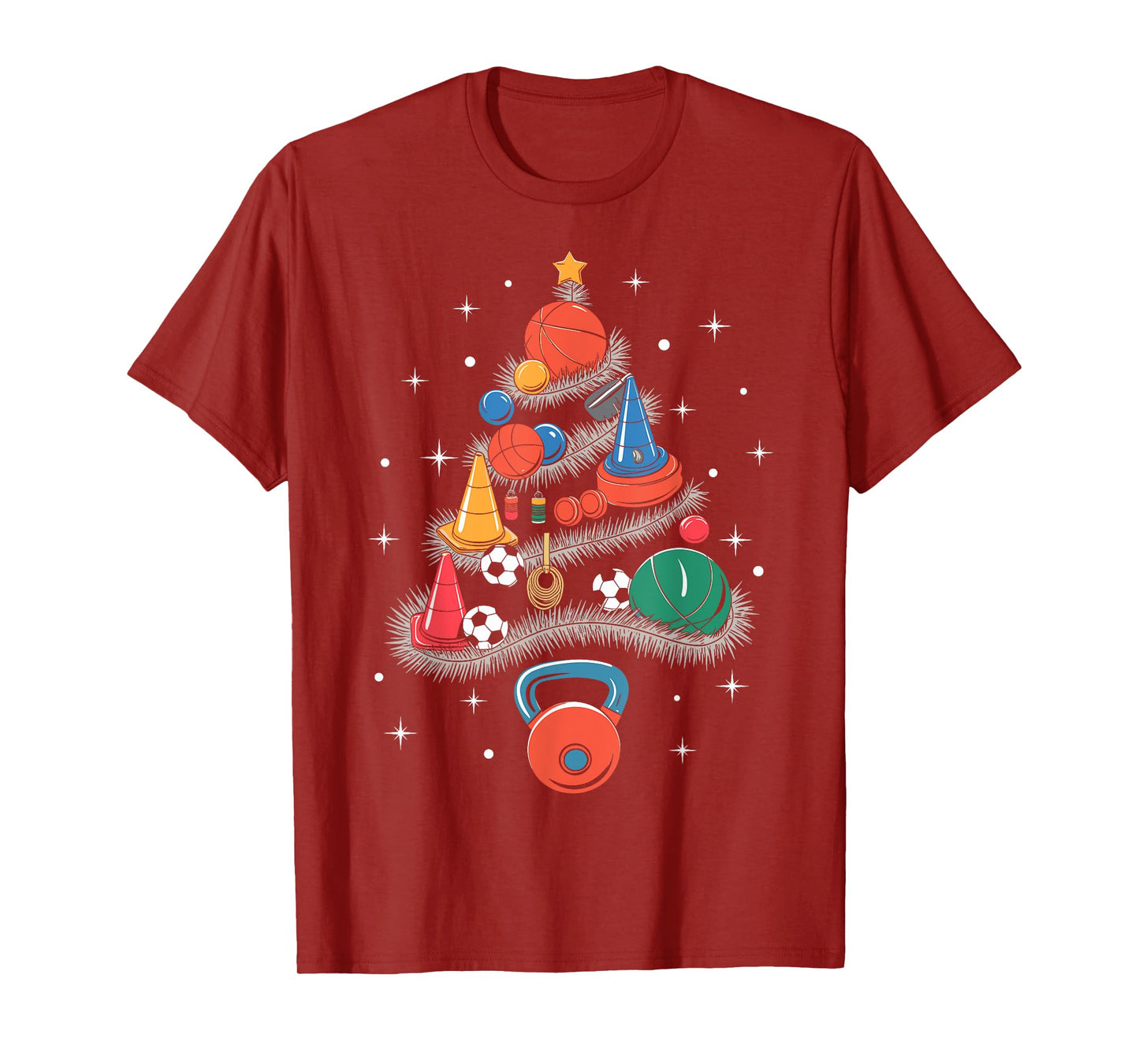 PE Teacher Xmas Physical Education Teacher Christmas Tree T-Shirt