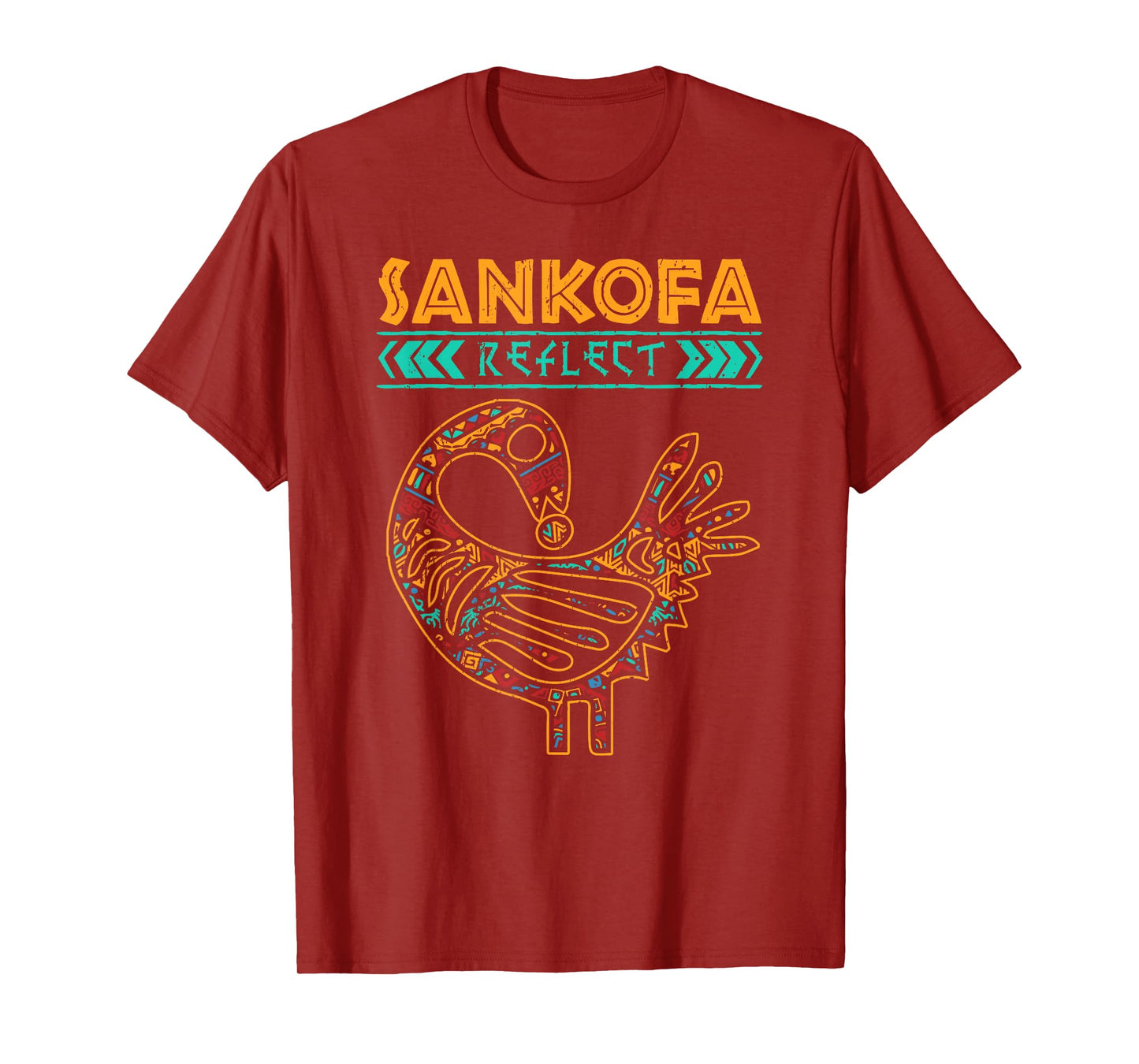 Black History Afrocentric Sankofa Tribal Design T-Shirt
