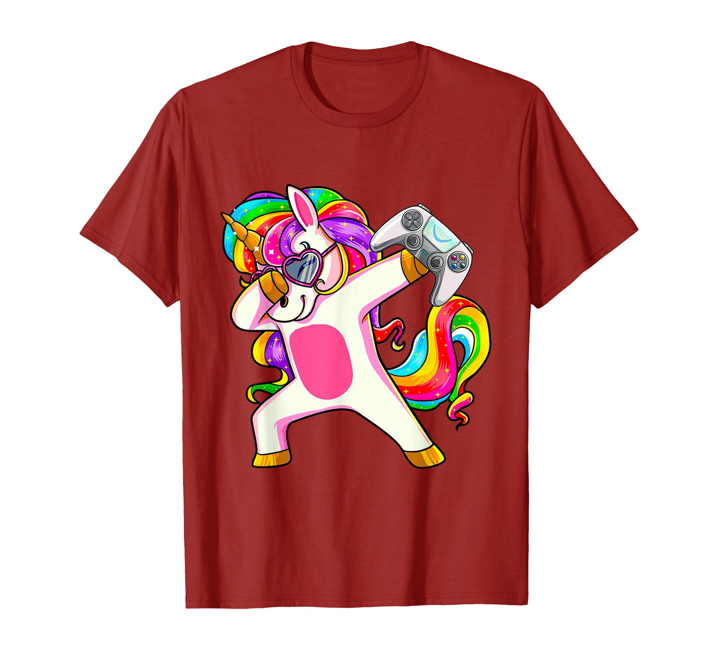 Gamercorn Dabbing Unicorn Video Game Controller Gamer Girl T-Shirt
