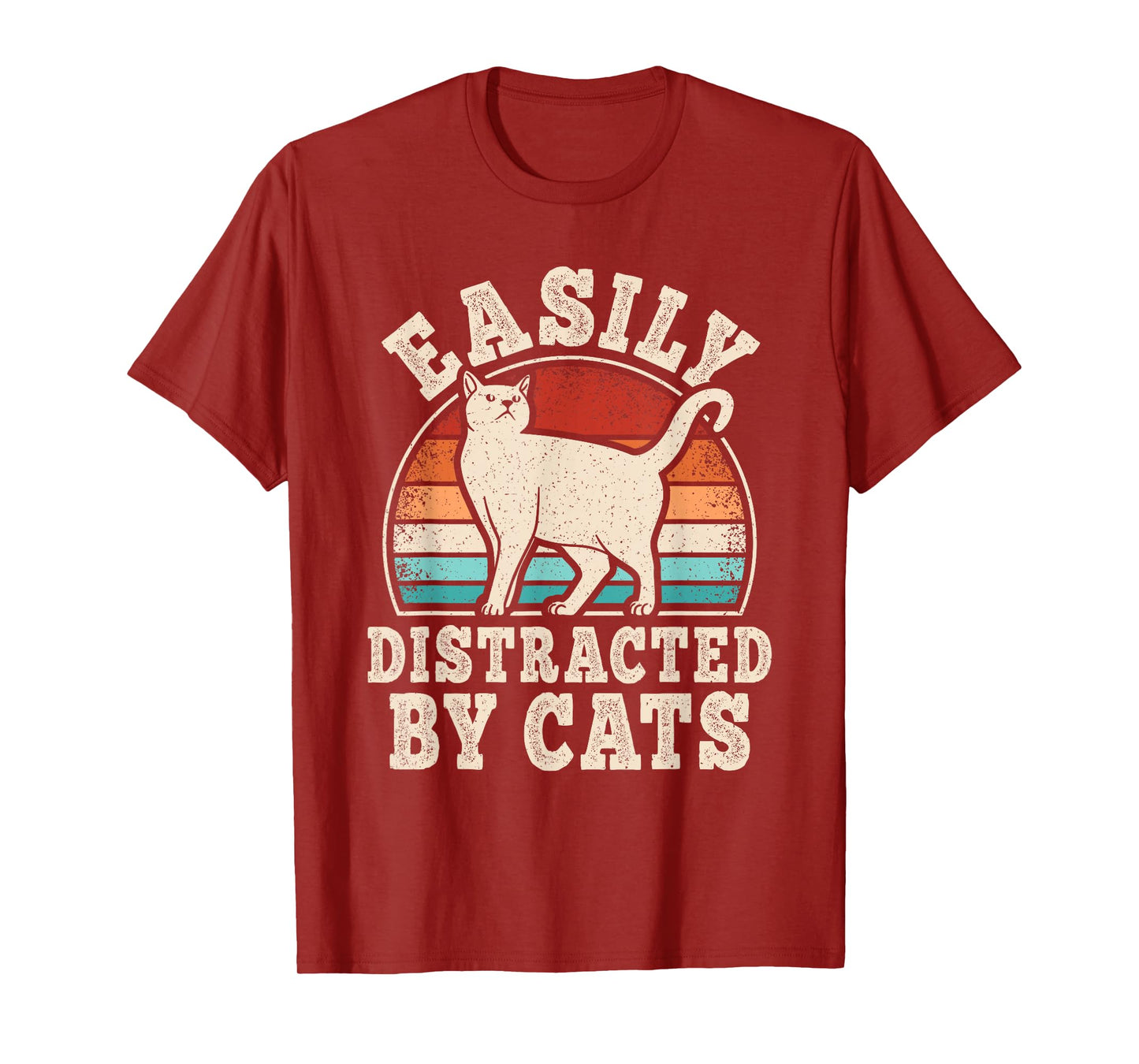 Easily Distracted by Cats Retro Cat Lover Men Women Kids T-Shirt