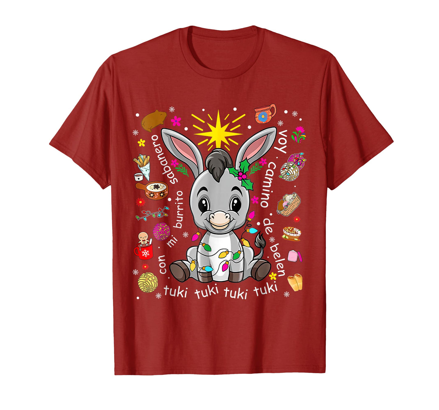 Mi Burrito Sabanero Mexican Christmas Donkey Spanish Xmas T-Shirt