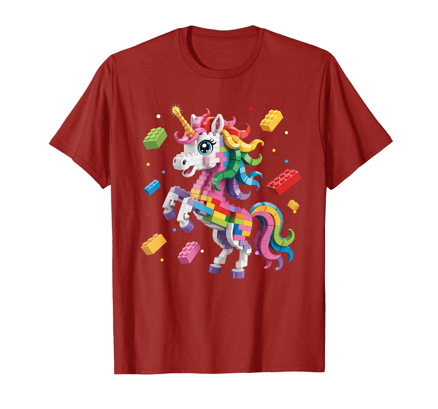 Kids Master Builder Building Blocks Play Toys cute Unicorn T-Shirt