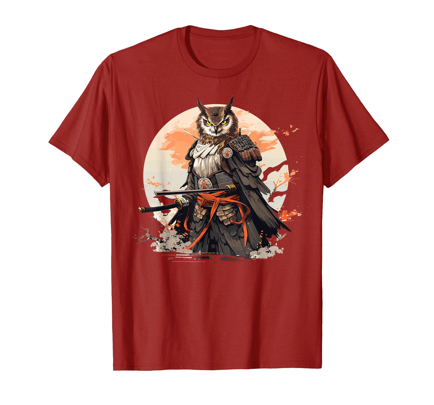 Samurai Owl Warrior Japanese Ninja Bird Owl Kawaii T-Shirt