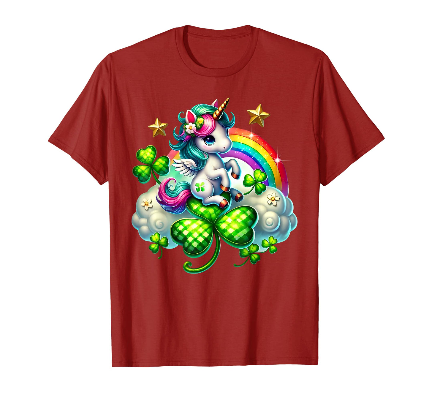 Cute Unicorn Shamrock St Patricks Day Girls Kids Lepricorn T-Shirt