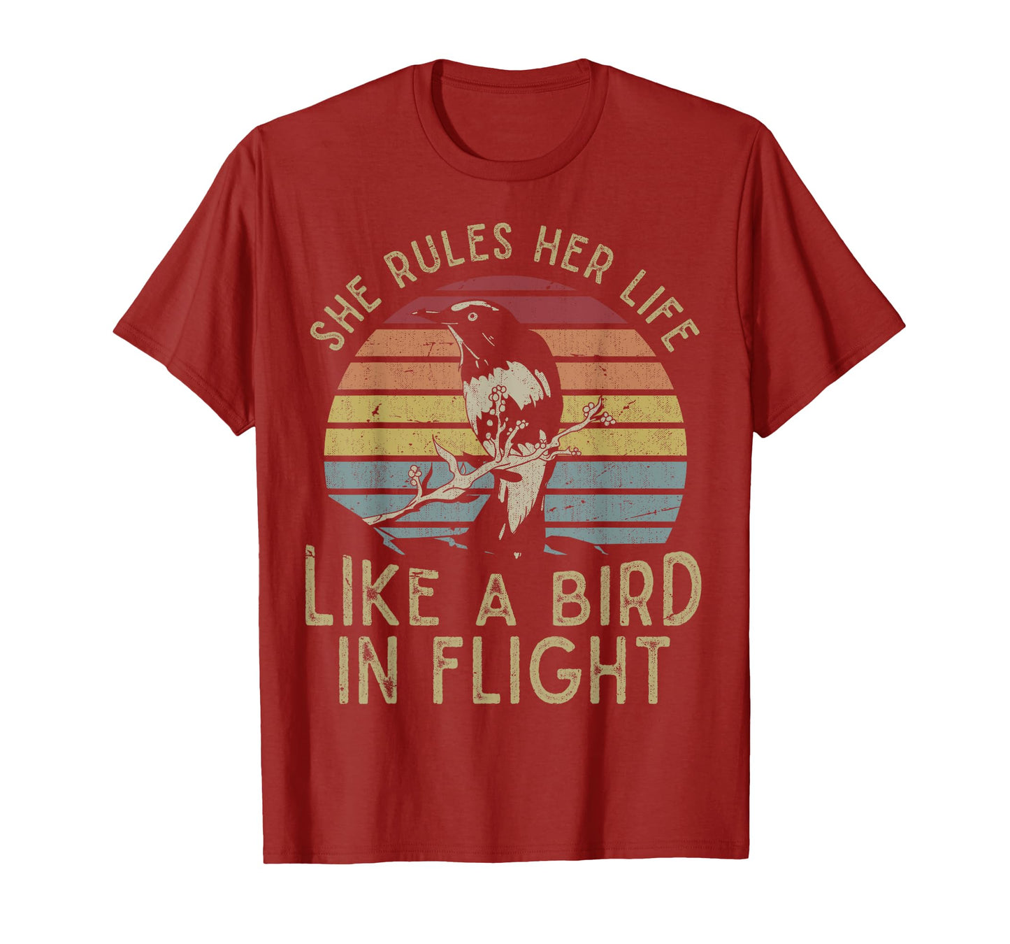 Motivational Quote She Rules Her Life Like A Bird In Flight T-Shirt