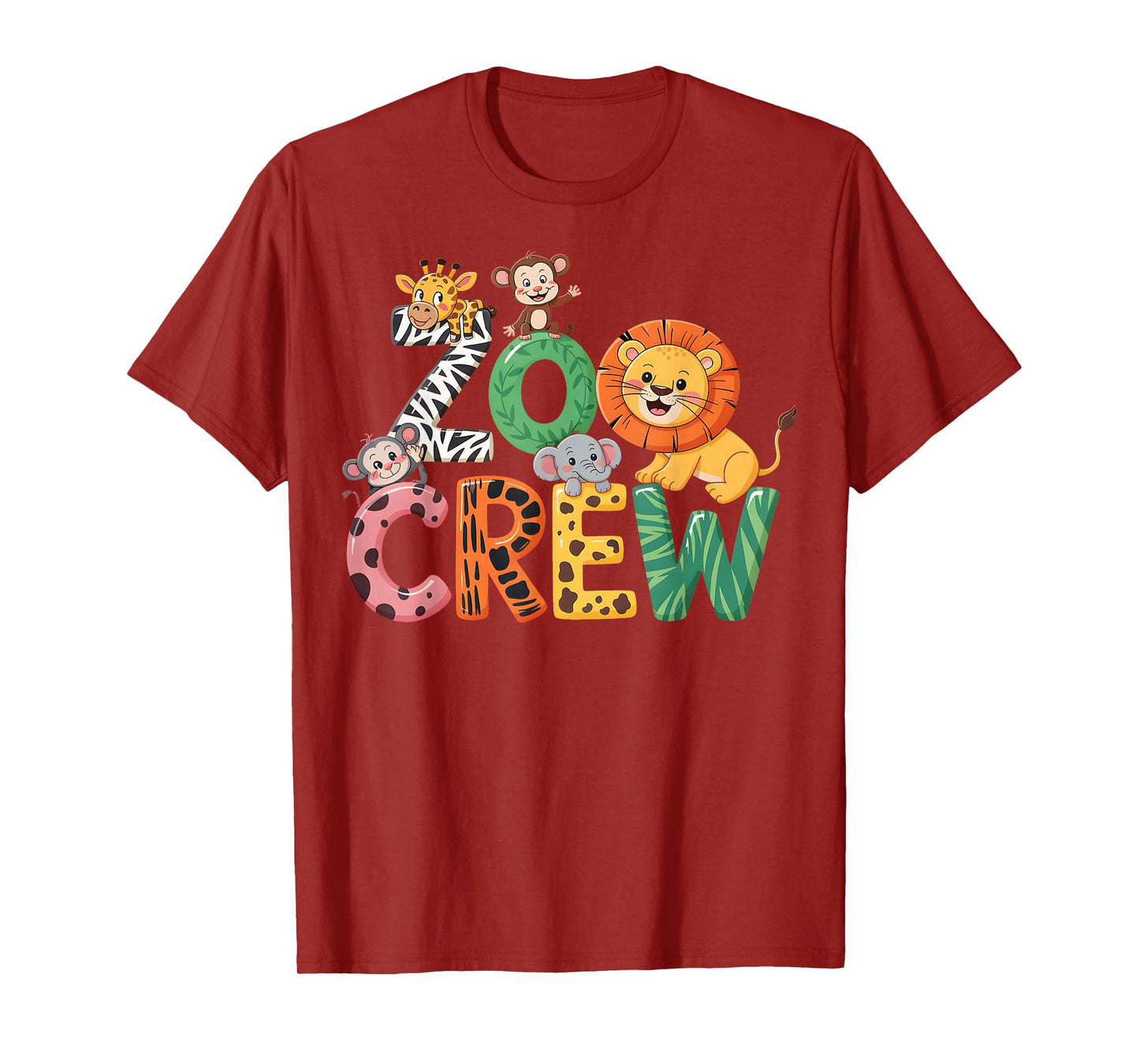 Zoo Crew Lion Giraffe Monkey Elephant Animal Safari Trip T-Shirt