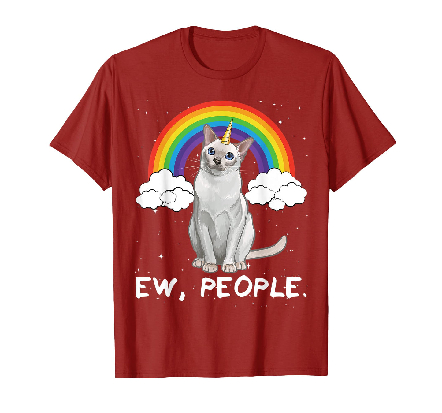 Rainbow Tonkinese Ew People Unicorn Cat T-Shirt for Men Women Kids