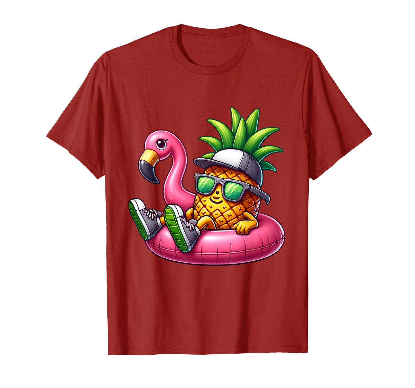 Funny Pineapple Flamingo Tropical Beach Hawaiian Boys Kids T-Shirt