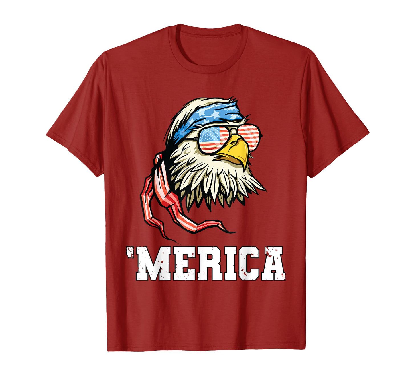 4th of July Merica USA Flag Bald Eagle Patriotic Veteran T-Shirt
