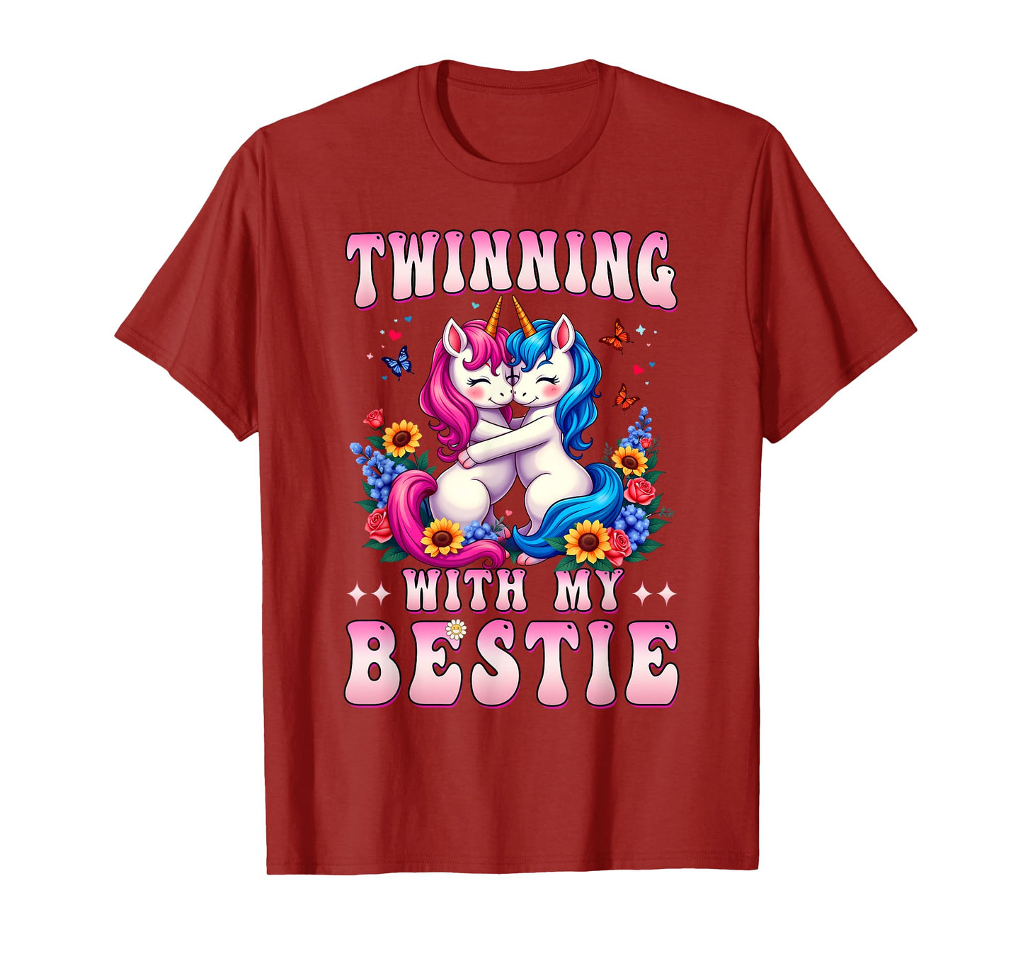 Twinning With My Bestie Unicorn Friends Spirit Week Girls T-Shirt