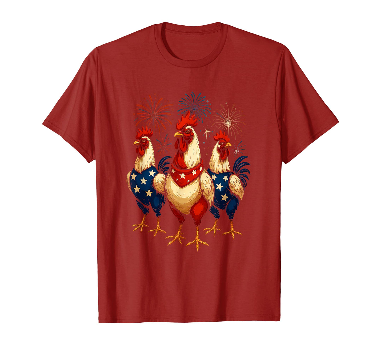 Funny Patriotic Chickens USA Flag 4th of July Chicken Lover T-Shirt