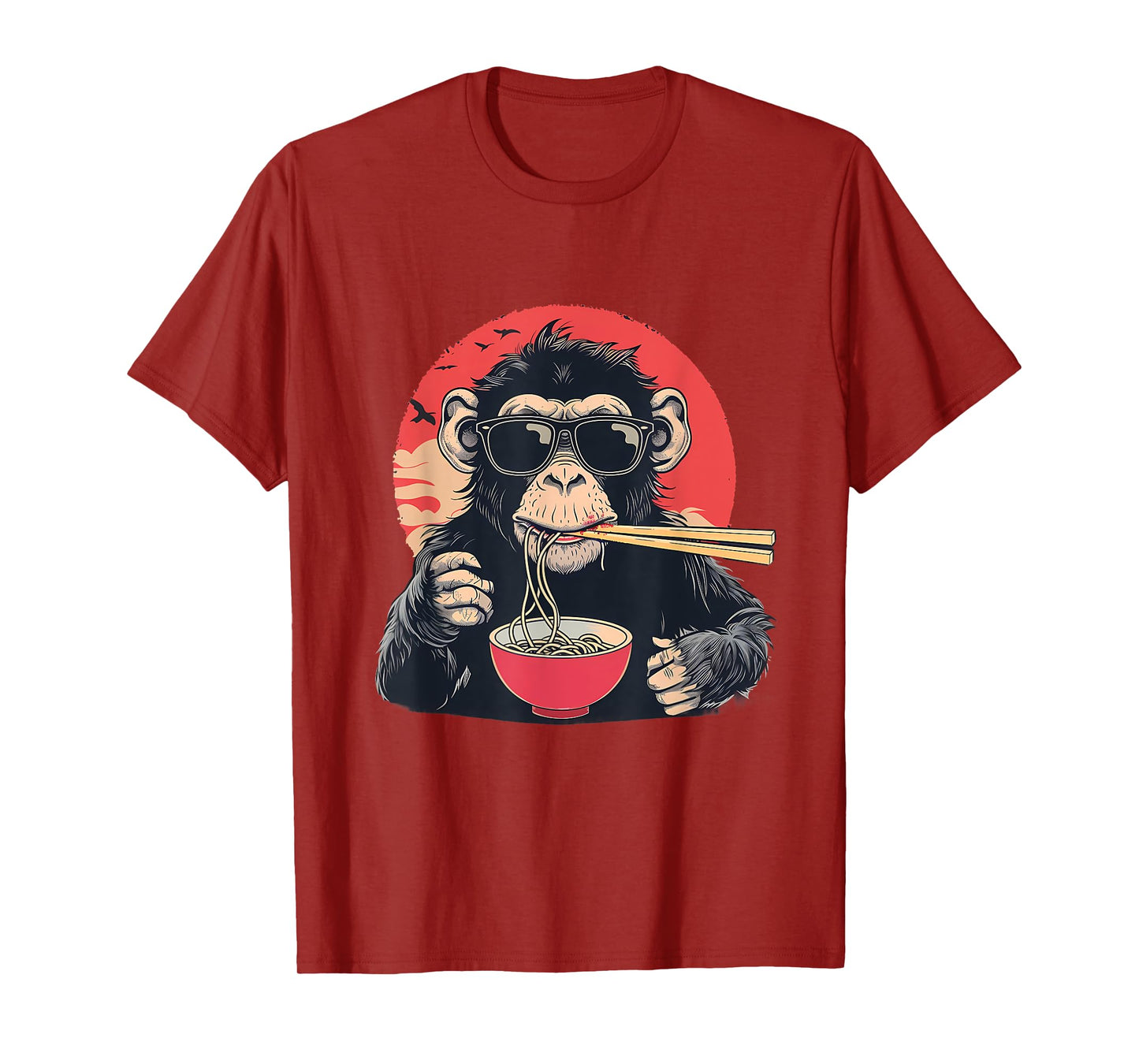 Monkey Eating Ramen Monkey Eating Ramen Japanese Noodles T-Shirt