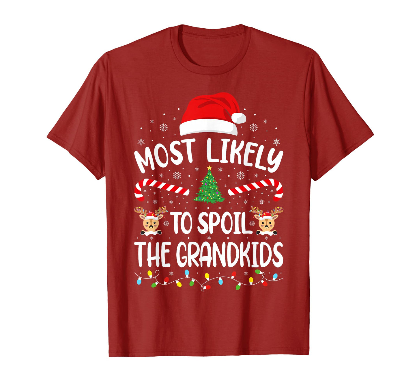 Most Likely to Spoil The Grandkids Family Matching Xmas Tree T-Shirt