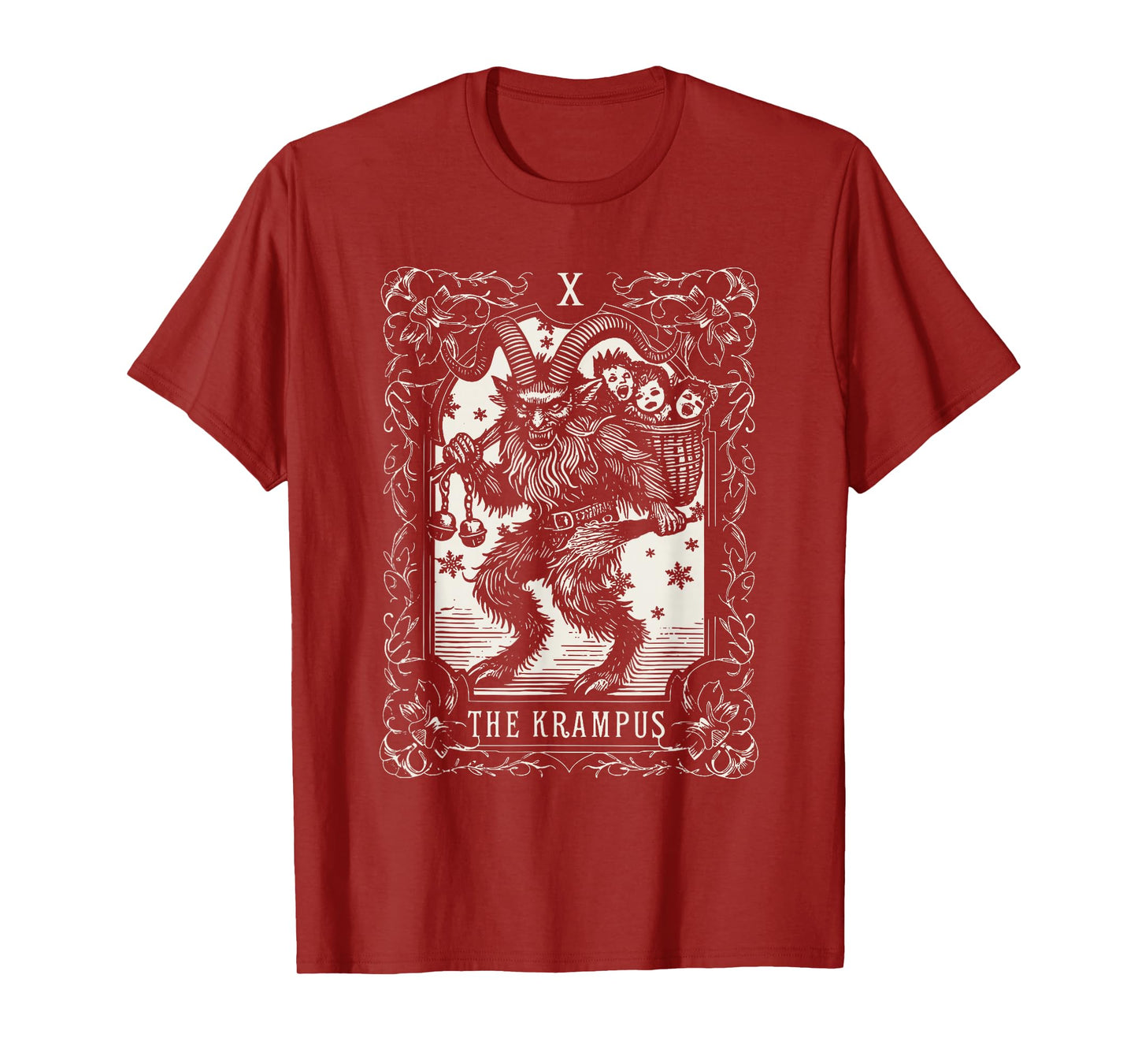 Krampus Tarot Card Design Christmas Season Evil Pajama Xmas T-Shirt