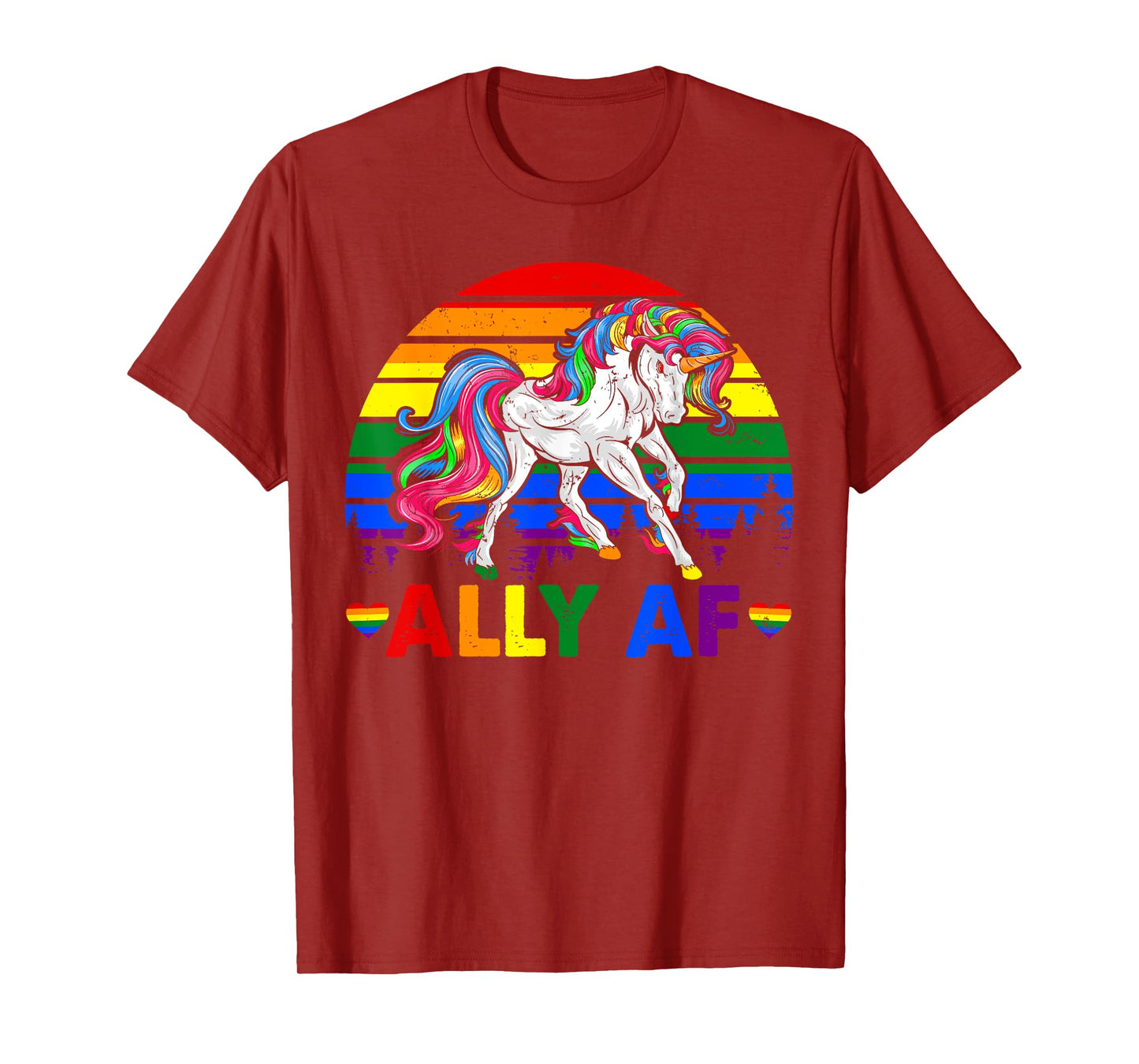 Ally AF Pride LGBT Flag Unicorn Lover Matching Lesbian Gay T-Shirt