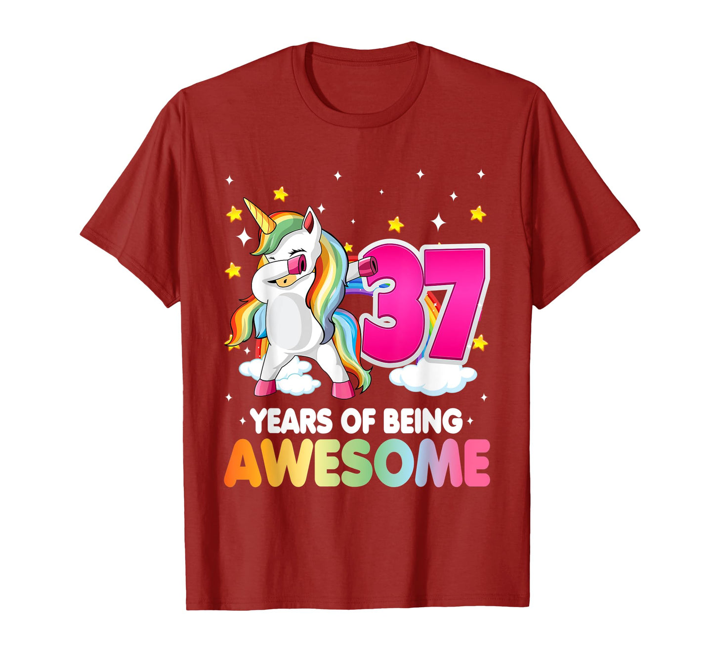 37th Birthday Dabbing Unicorn Party Gift | 37 Years Old T-Shirt