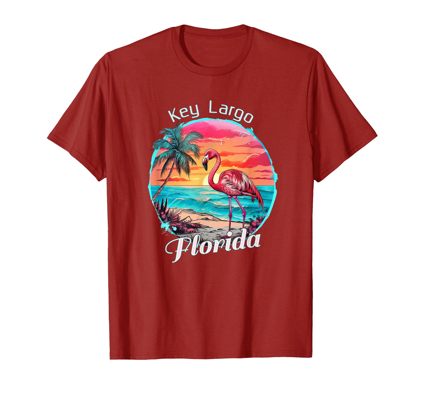 Key Largo Florida Beach Flamingo Tropical Souvenir T-Shirt for Men Women Girls Kids