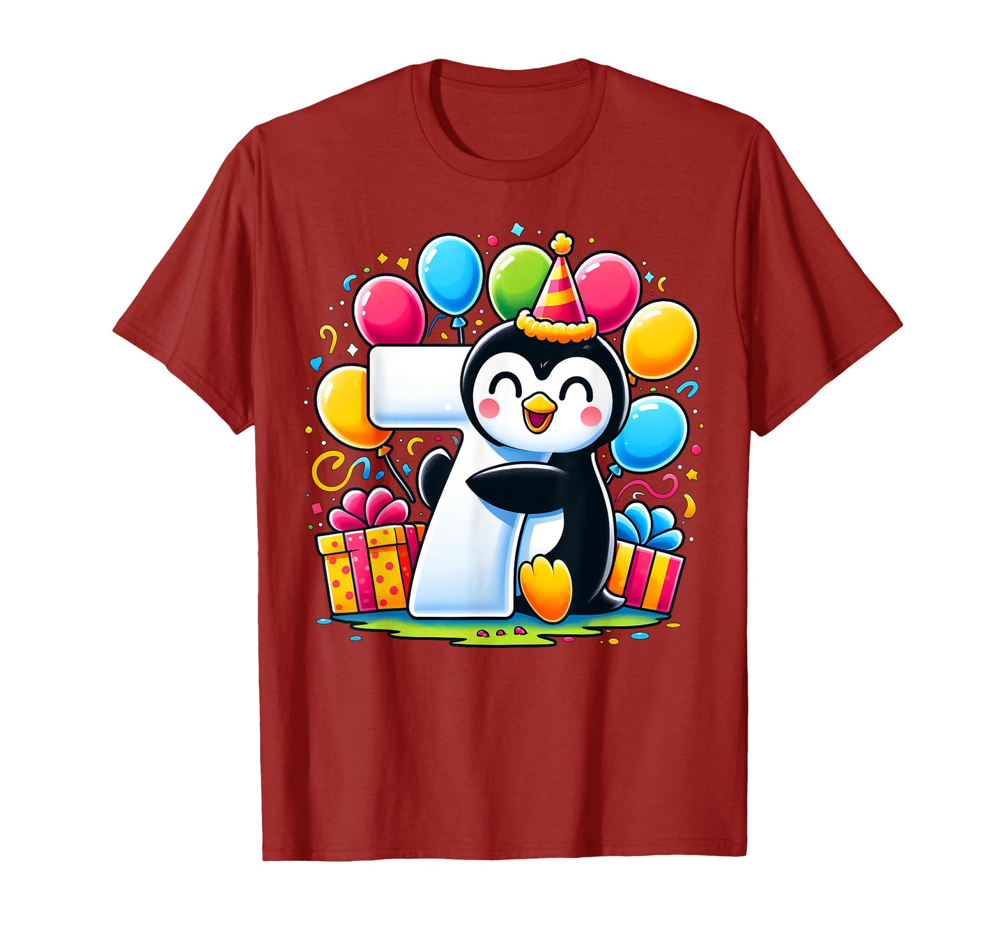Kids Penguin Theme seventh Bday Party 7th Penguin Birthday T-Shirt