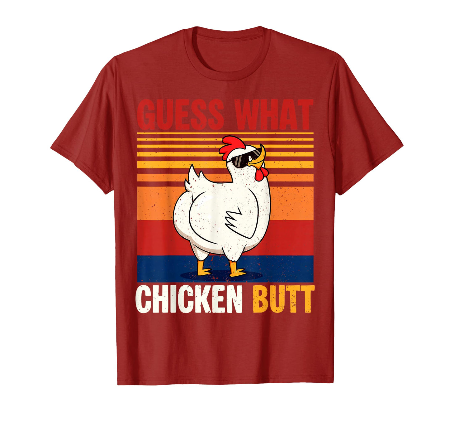 Guess What Chicken Butt Funny Chicken Meme Vintage T-Shirt