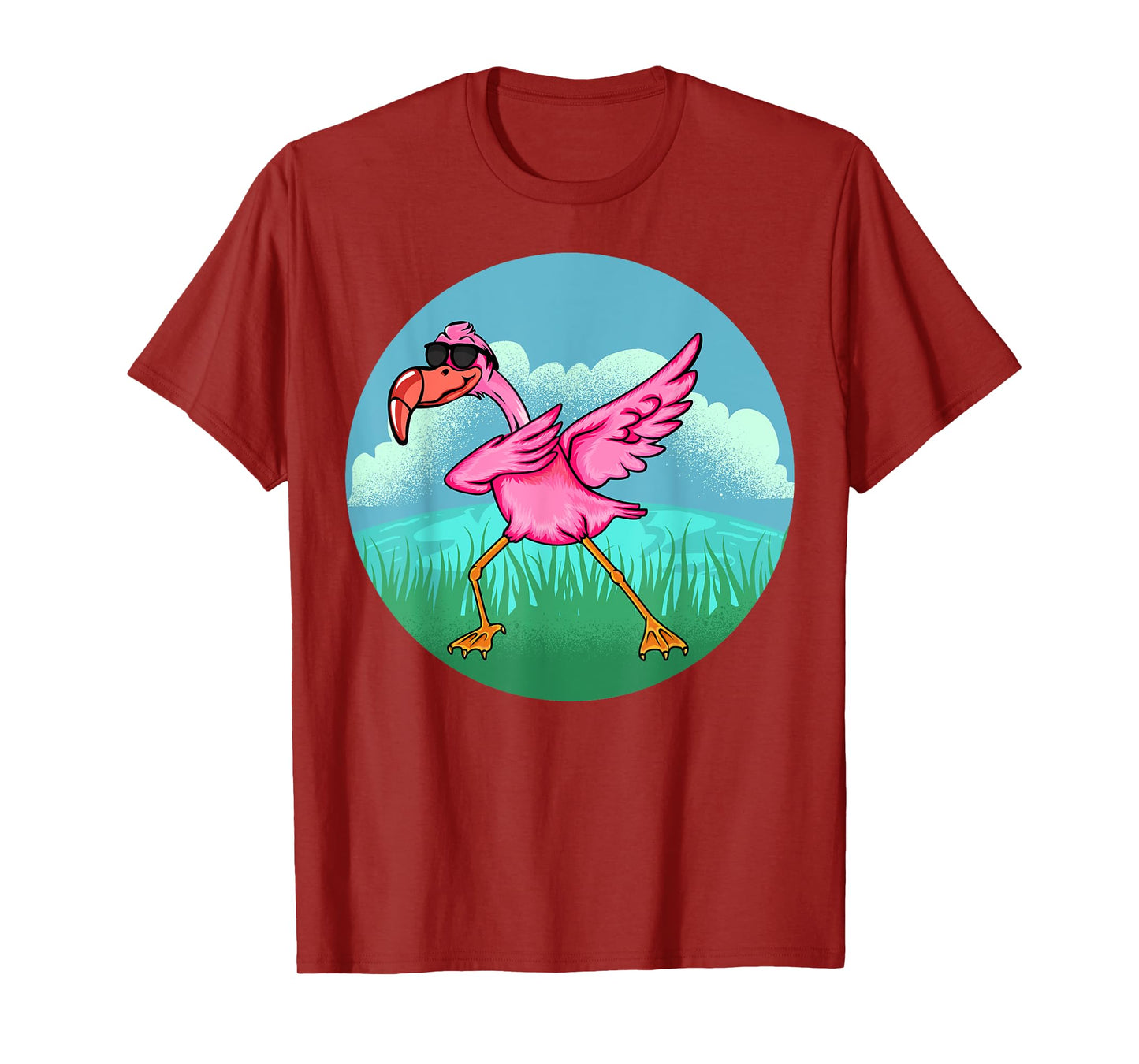 Dabbing Flamingo Wearing Sunglass - Dab Dance Flamingo Lover T-Shirt