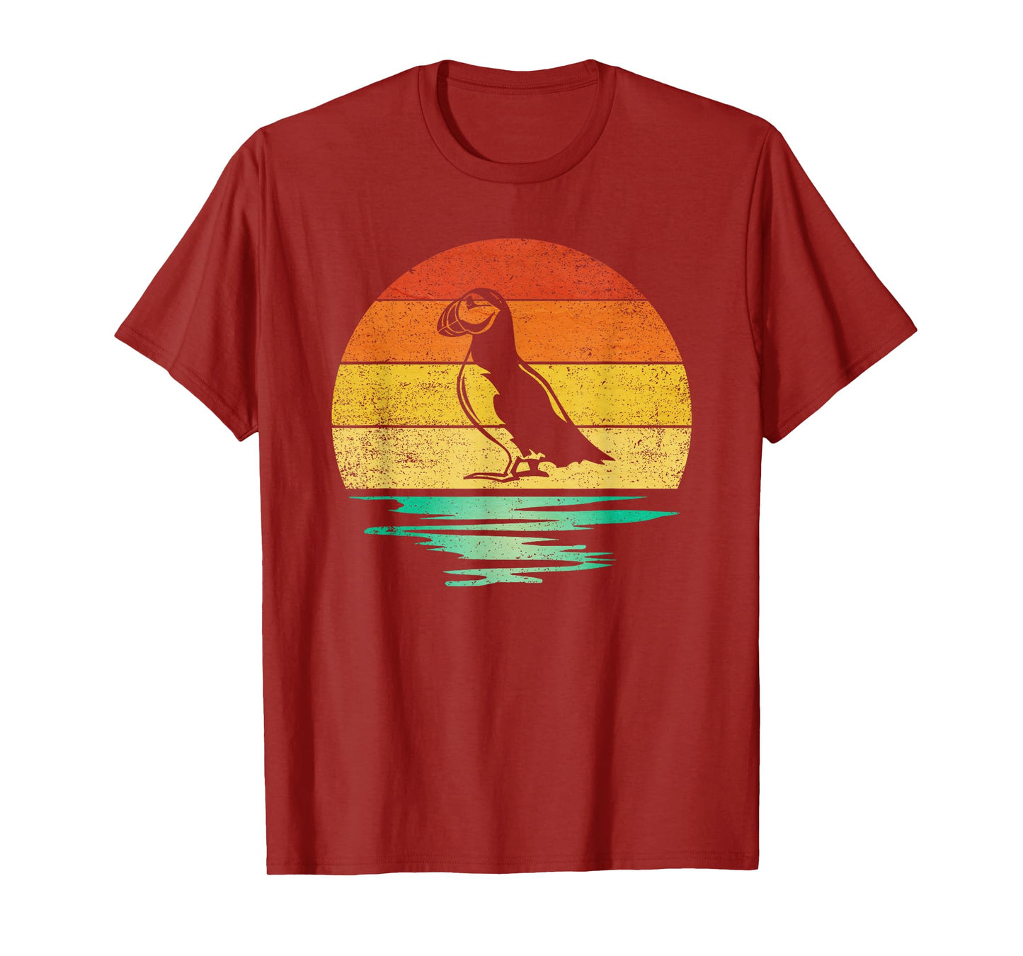 Vintage Puffin Bird Retro Sunset Puffin T-Shirt