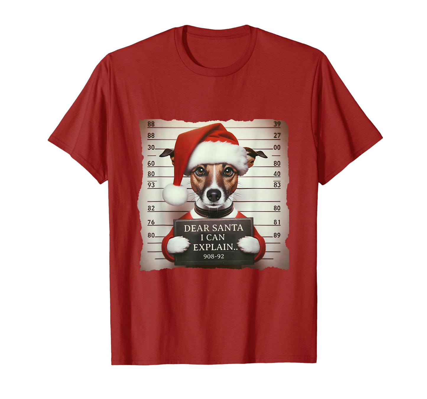 Jack Russell Terrier Dogs Christmas Dear Santa I Can Explain T-Shirt
