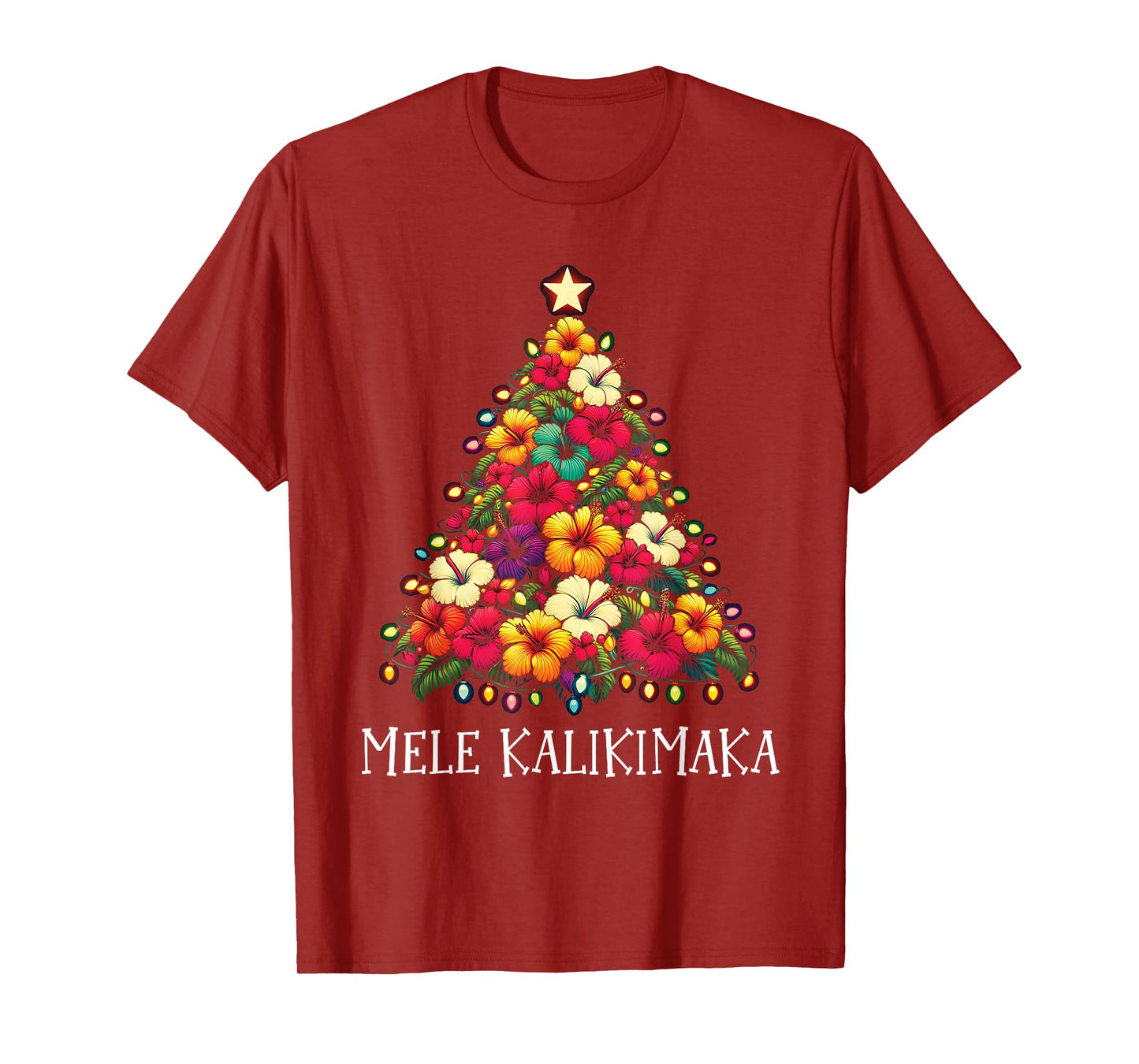 Mele Kalikimaka Hawaiian Christmas Tree Hawaii Tropical Xmas T-Shirt