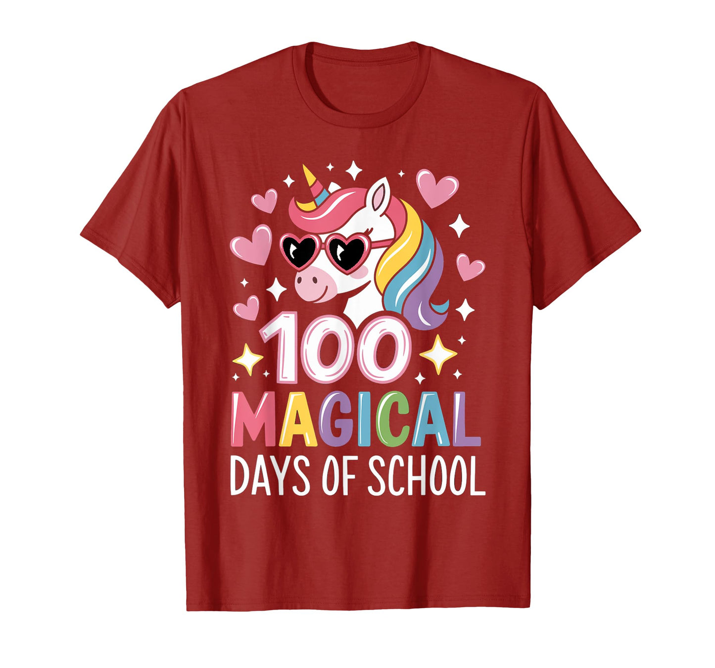 100 Magical Days of School Unicorn 100th Day Of School Girls T-Shirt