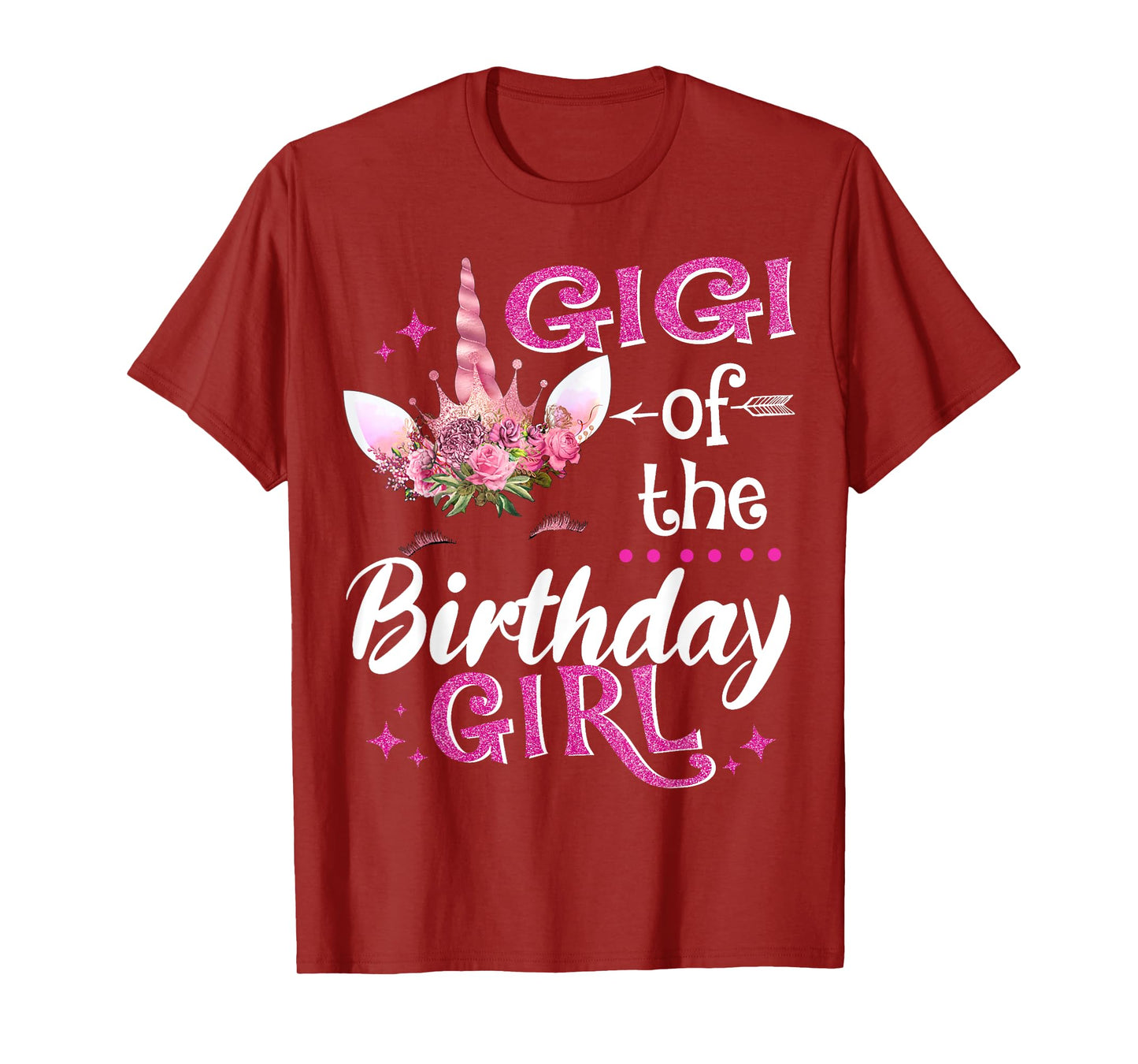 Gigi Of The Birthday Girl Unicorn Flower Grandma T-Shirt