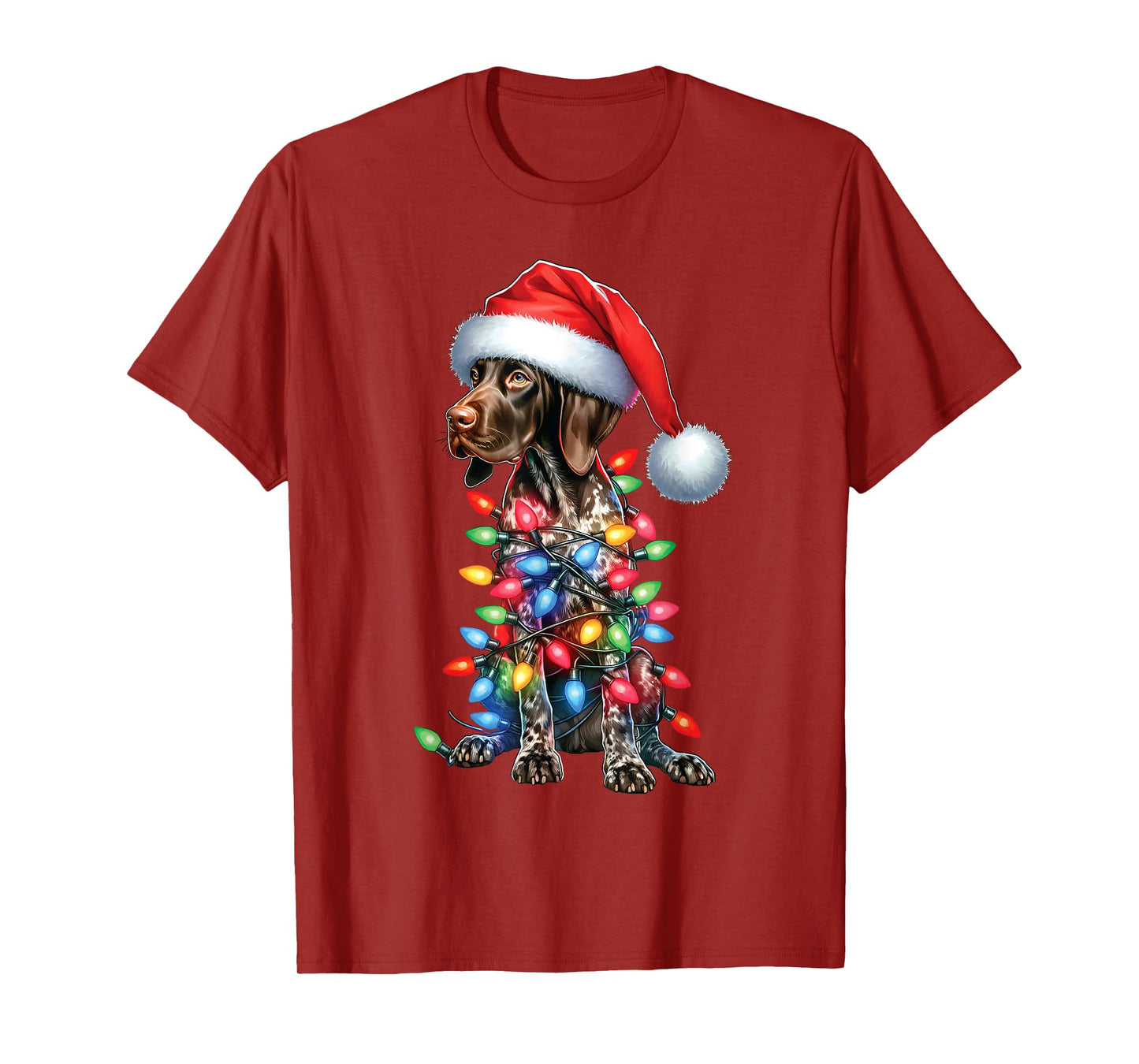 German Shorthaired PointerDog Lovers Santa Hat Christmas T-Shirt