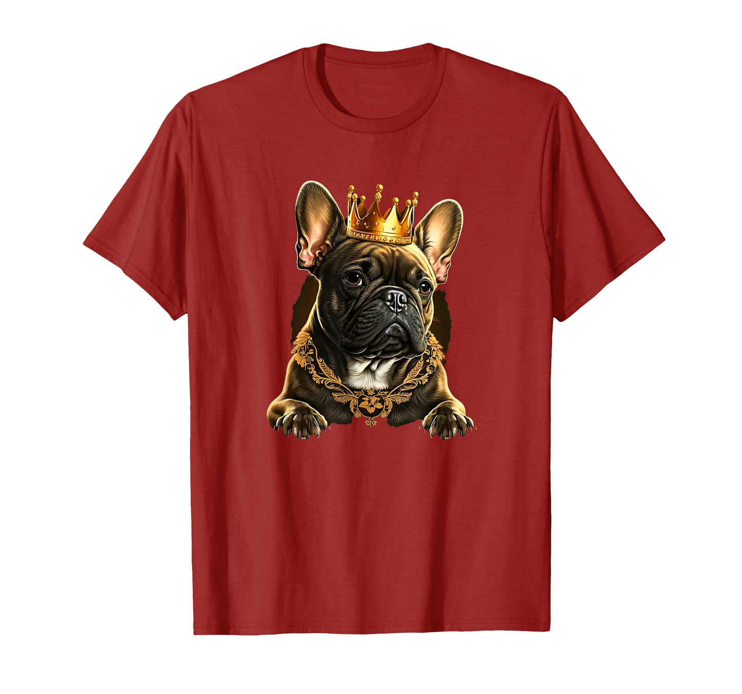 Funny French Bulldog Frenchie with a Golden Crown Men Women Girls Kids T-Shirt