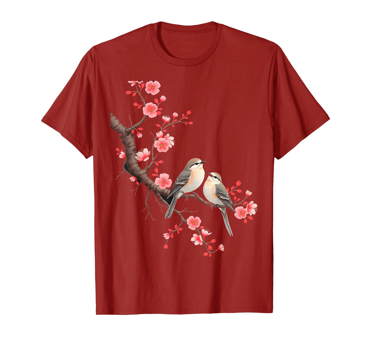Birds Japanese Cherry Blossom T-Shirt