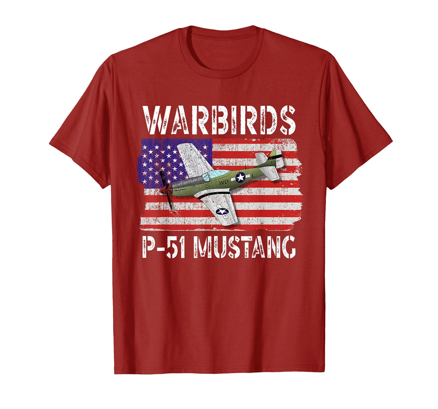 WW2 Warbird P51 Mustang American Airplane Boys Girls Kids T-Shirt
