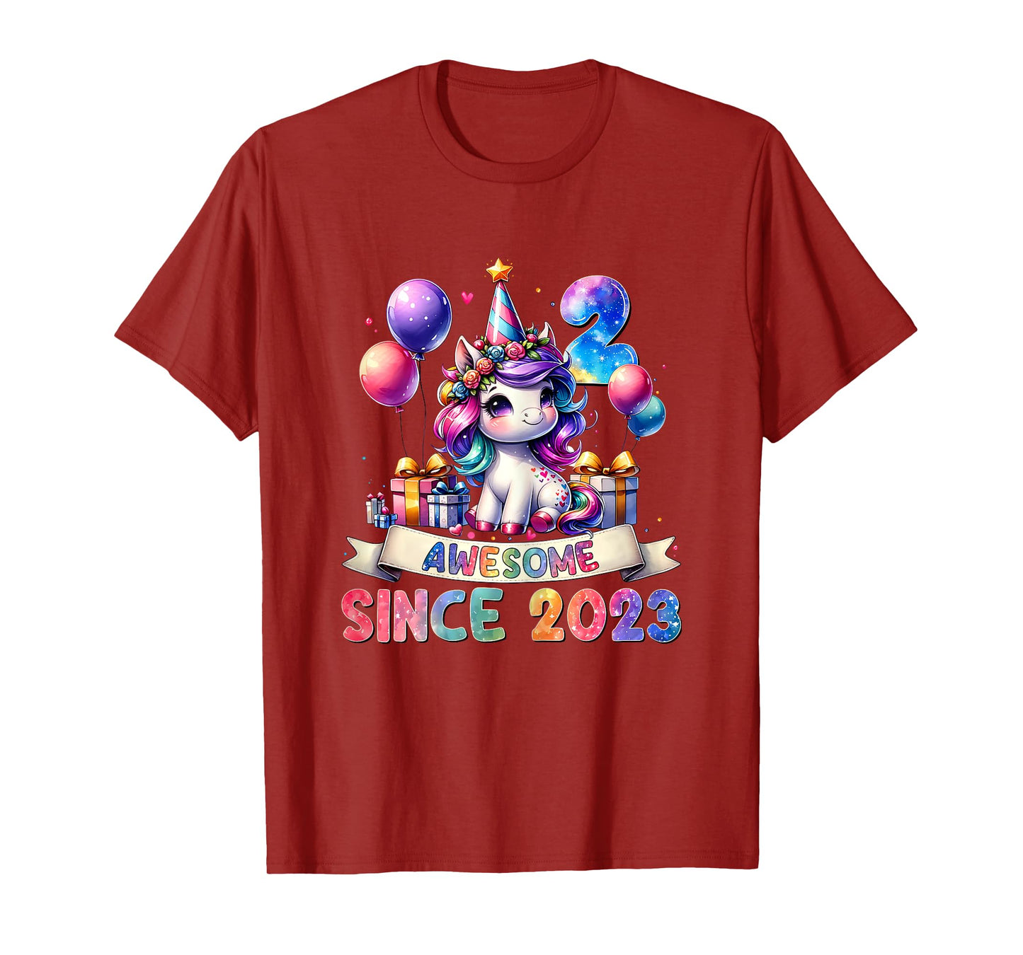 2 Year Old Unicorn Gifts For Girls 2nd Birthday Girl Party T-Shirt