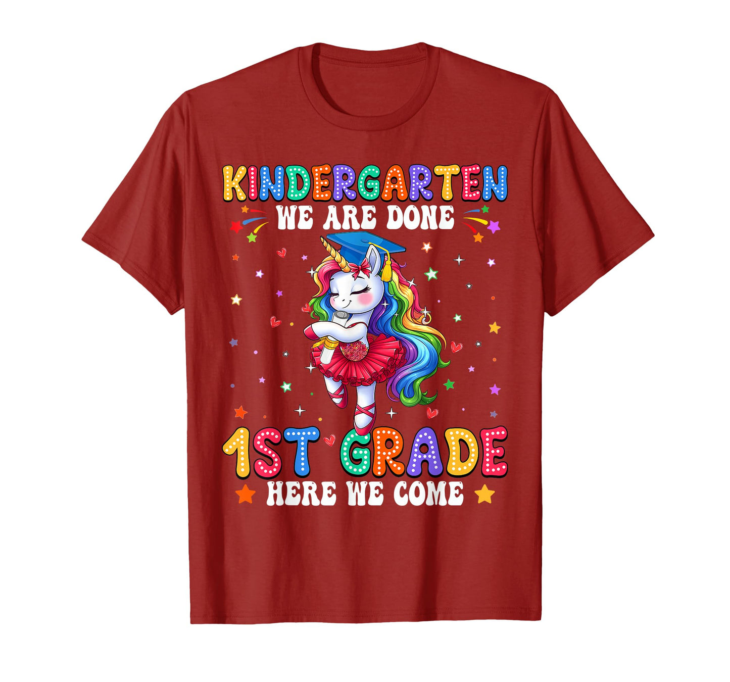 Kindergarten Graduation 2025 Graduate Girls Unicorn Kid Grad T-Shirt