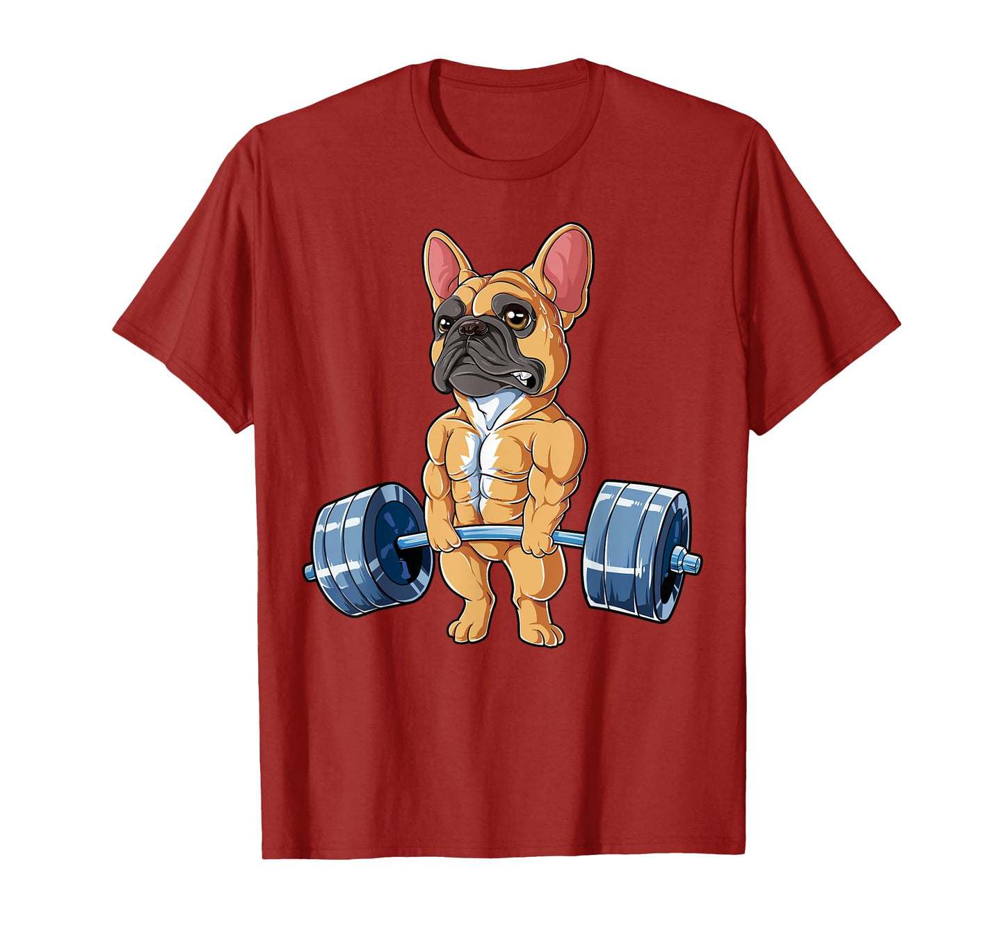 French Bulldog Weightlifting Funny Fawn Deadlift Fitness Gym T-Shirt