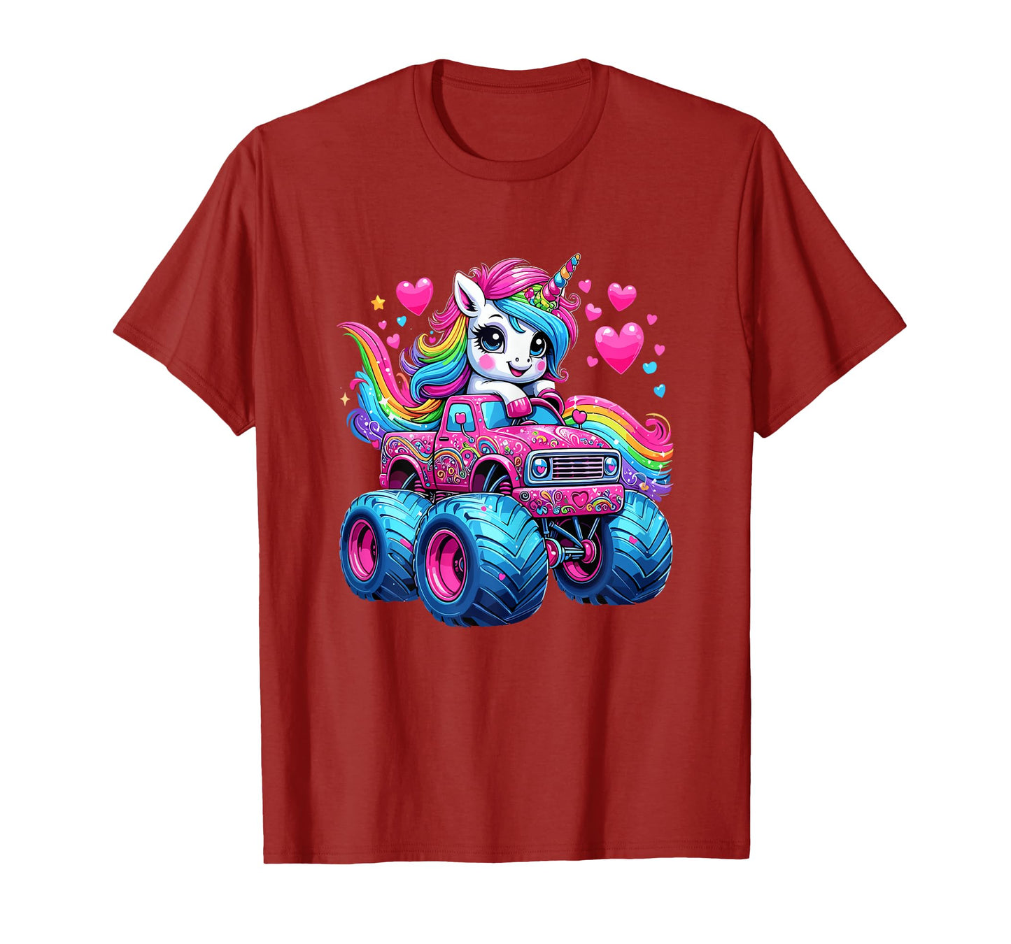Unicorn Riding Monster Truck T-Shirt