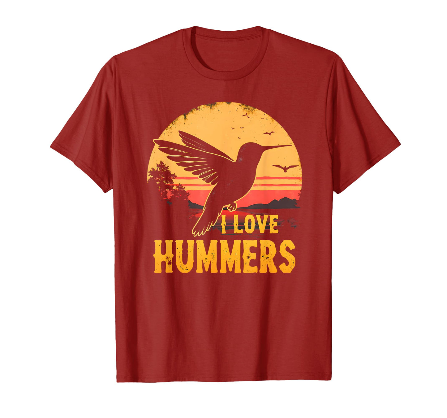 I Love Hummers Bird Colibri Vintage Sunset Hummers Kids T-Shirt